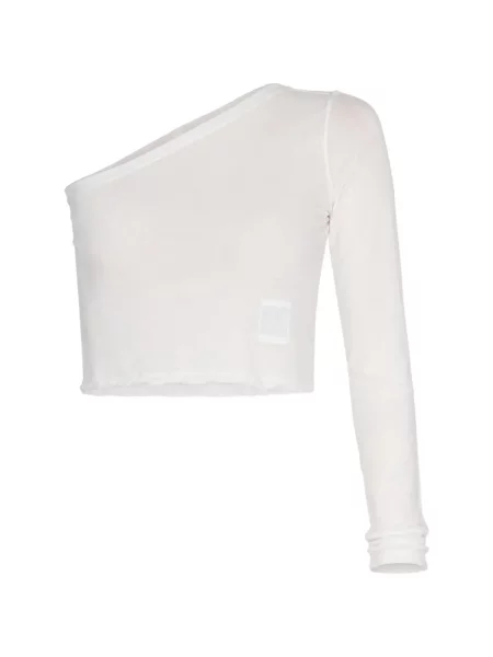 Decupat top Rick Owens Drkshdw cu un umăr gol alb