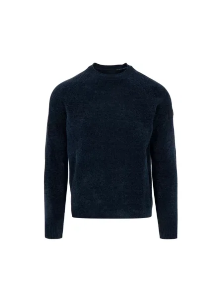 Dzianinowy sweter Rrd niebieski