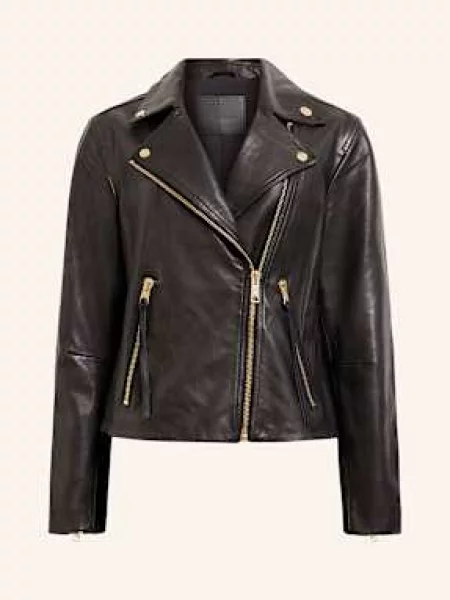 Allsaints Kurtka Skórzana Dalby schwarz czarna