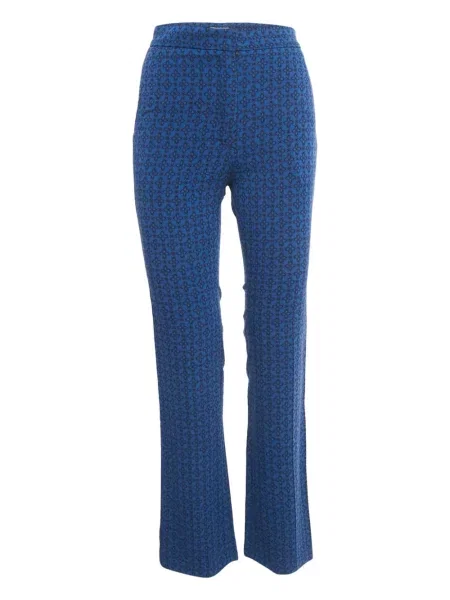 Pantaloni Sandro cu model floral cu imagine albastru