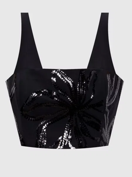 Топ з вовною з паєтками Brunello Cucinelli чорний