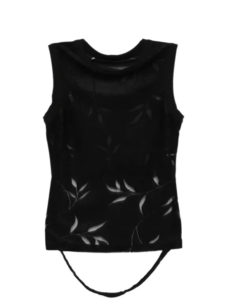 Top Quetsche fără mâneci cu imagine negru