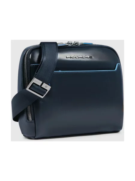 Torebka crossbody Piquadro skórzana niebieska