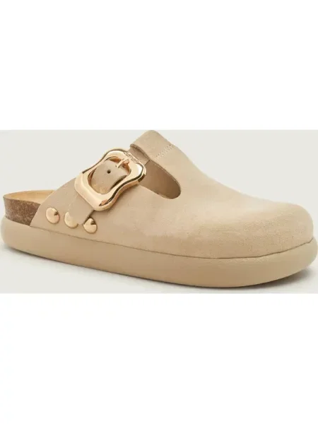 Scholl Mules încălțăminte FLORA CHUNKY | piele întoarsă bej