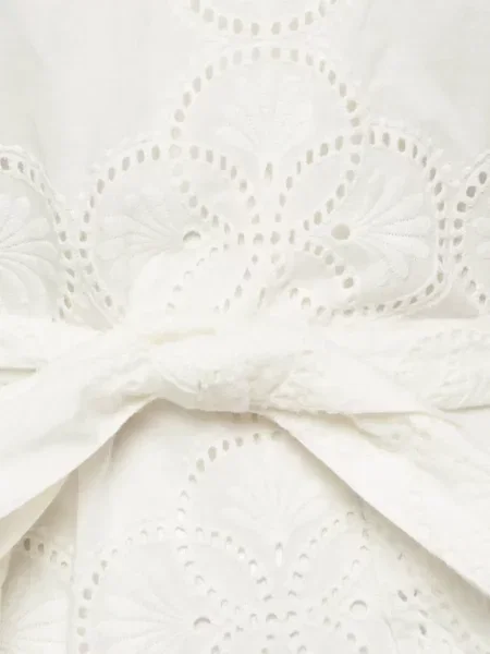 Rochie midi Melissa Odabash cu broderie cu un umăr gol alb
