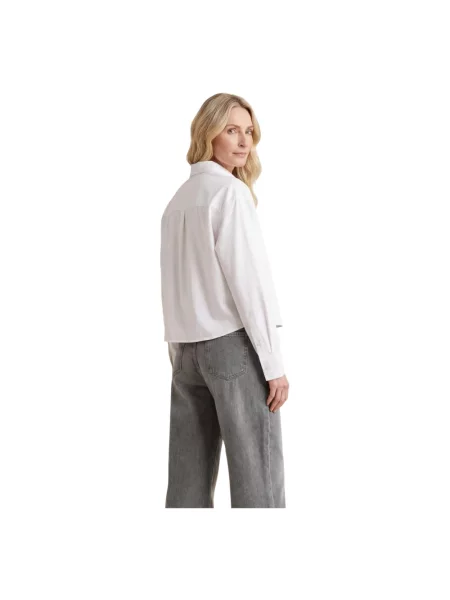 Koszula Calvin Klein Jeans Cotton Poplin Cropped Shirt White S biały