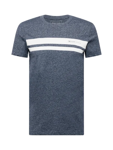 TOM TAILOR DENIM Tricou alb / albastru marin