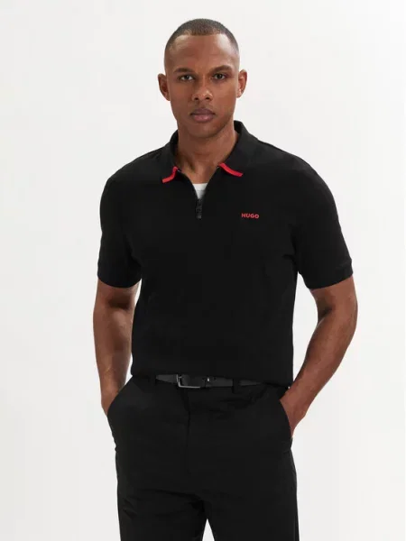 HUGO Tricou polo Dalomino negru