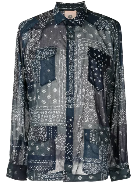 Cămașă Alchemist cu model paisley albastru
