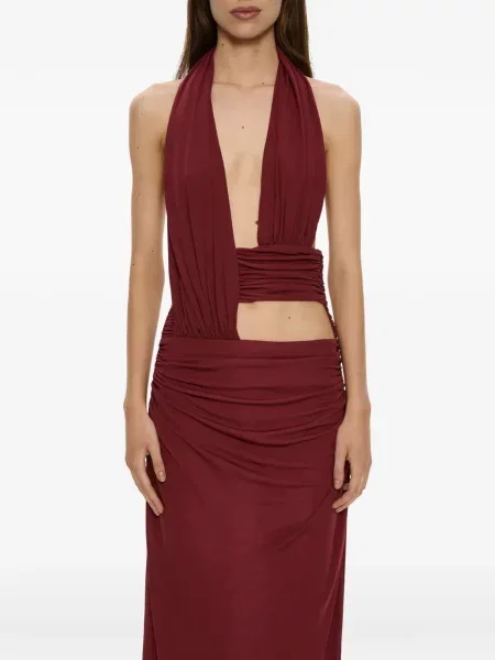 Rochie maxi Christopher Esber drapată roșu