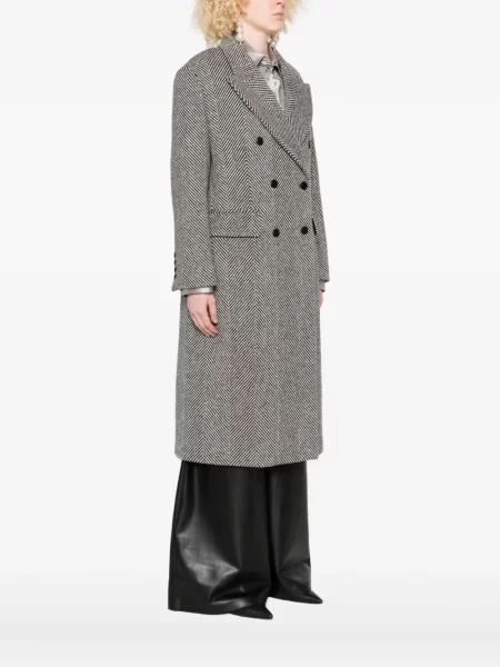 Palton Ermanno Scervino cu model herringbone negru