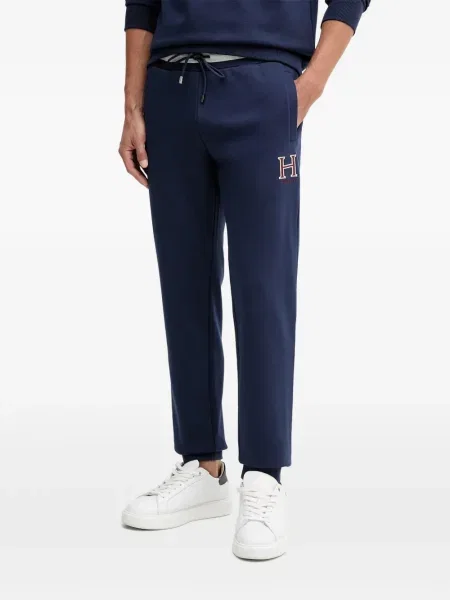 Pantaloni Hackett cu broderie albastru