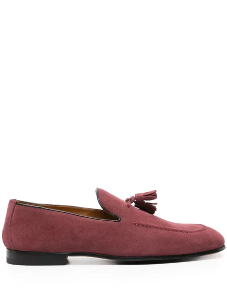 Pantofi loafer Doucal's din piele de căprioară roșu