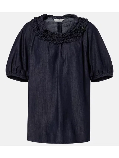 Bluză 's Max Mara cu volane albastru