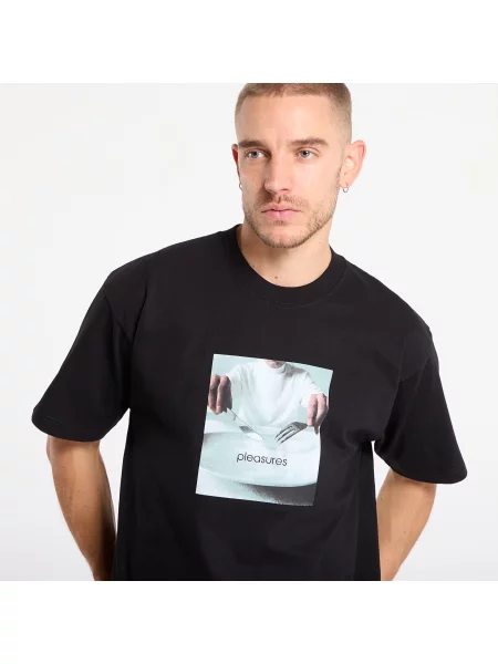 Μπλουζάκι PLEASURES Breakfast T-Shirt Black S μαύρο