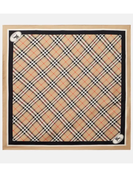 Svileni šal Burberry karirani bež