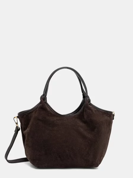 Answear.LAB geanta de mana din piele intoarsa maro