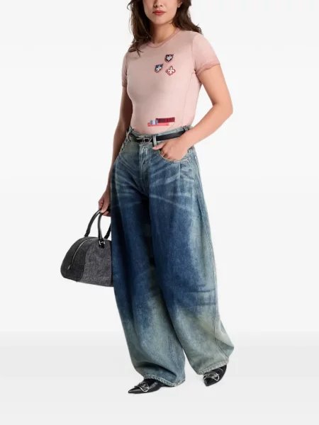 Tricou Diesel cu petice roz