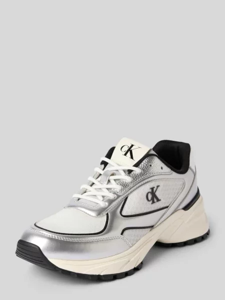 Buty Calvin Klein Hike Runner Lace Up Mesh Mix silver/black/bright white srebrne