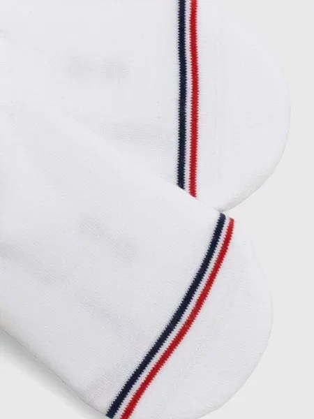 Skarpetki stopki z paskami w kontrastowym kolorze w zestawie 2 szt. Tommy Hilfiger białe