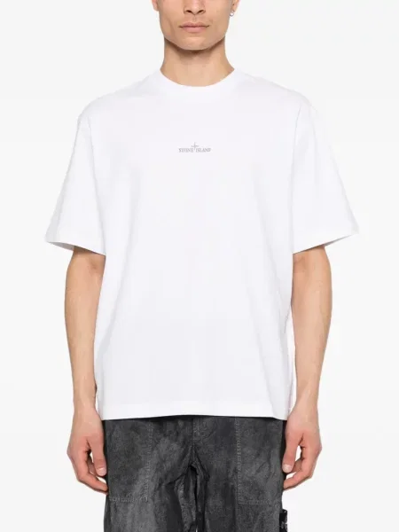 Γραφικός μπλούζα Stone Island πέτρες λευκό