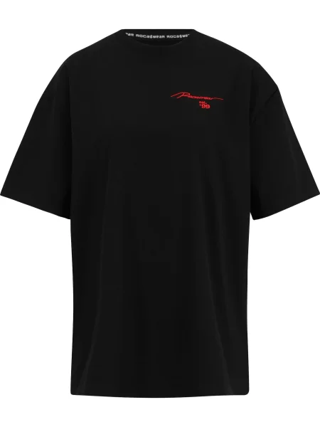 ROCAWEAR Oversized tričko Crown šedá / červená / černá bílá