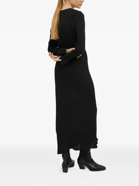Rochie maxi Herskind cu decolteu în V lungă de costum negru