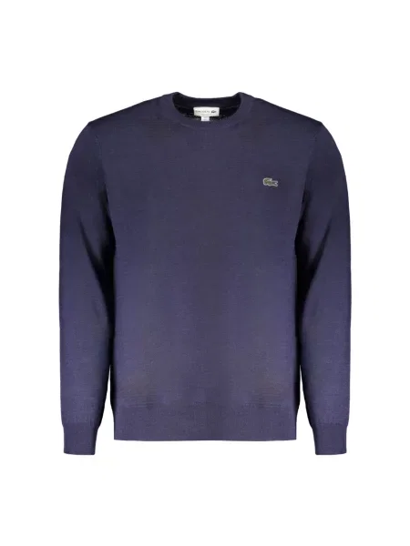 Sweter Lacoste klasyczny z długim rękawem niebieski