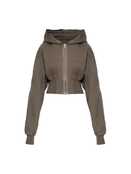 Bluza z kapturem Rick Owens z kapturem brązowa