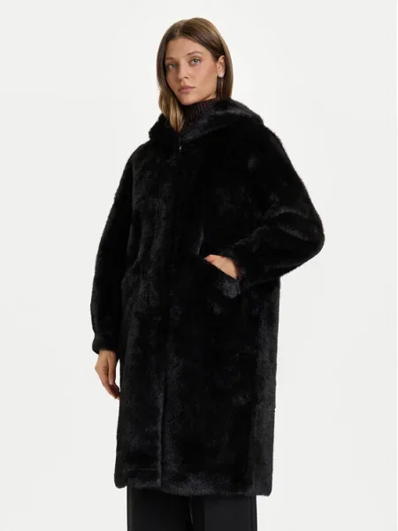 Palton de blană Rinascimento negru