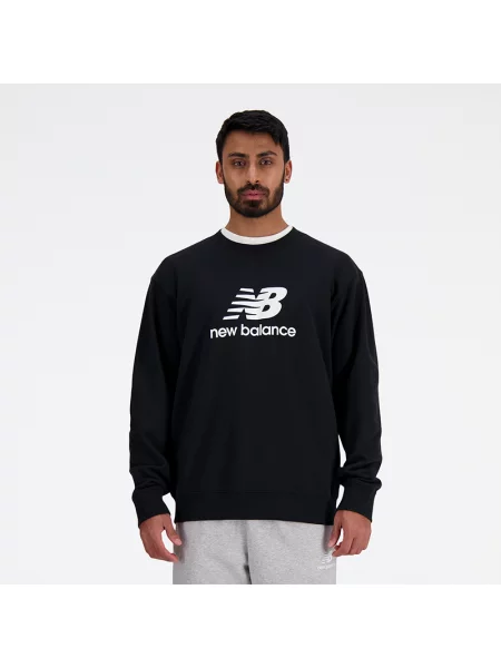 Mikina New Balance Stacked Logo French Terry Crew black černá