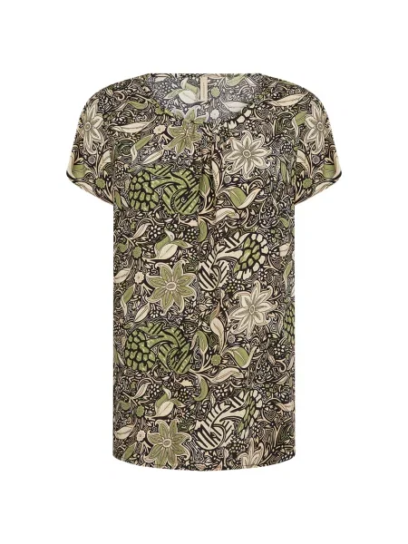 Soyaconcept Bluză ROSINE 2 bej deschis / oliv / verde închis negru