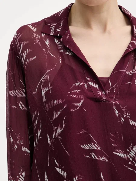 Блузка Armani Exchange візерунок бордовий