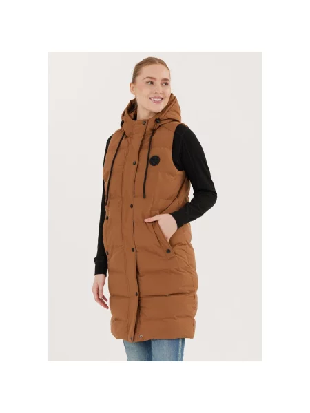 Długa kamizelka Weather Report brązowa