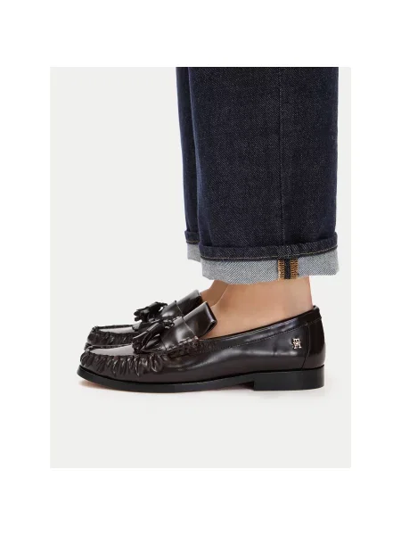 Mokaszin Tommy Hilfiger Tassel Abrasivato Sötétbarna