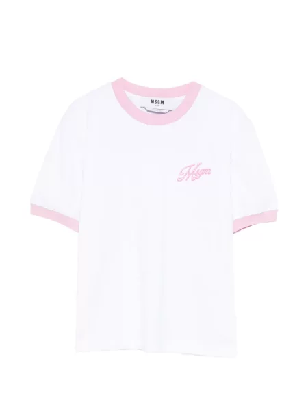 Tricou Msgm cu broderie alb