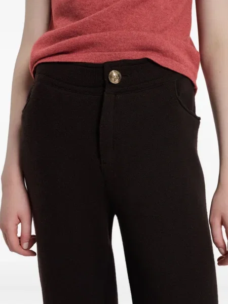 Pantaloni Barrie din cașmir maro