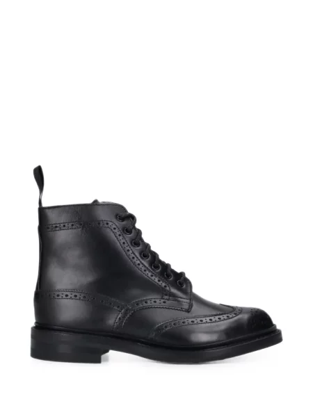 Botine Tricker's cu șireturi din dantelă negru