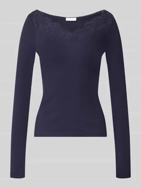 Koszulka o kroju slim fit z czystej bawełny Rich & Royal granatowa