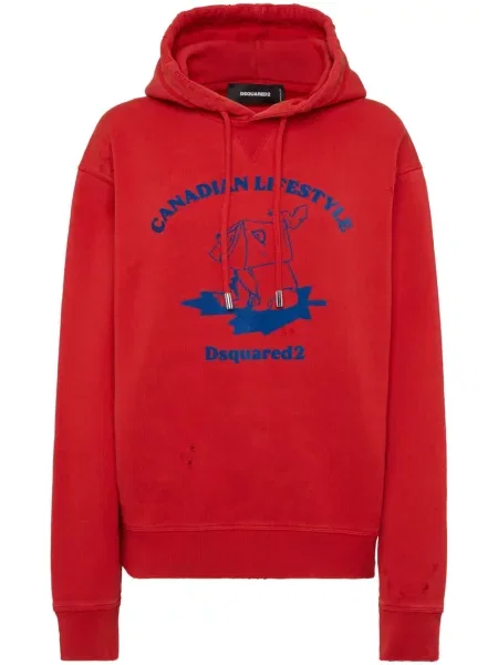 Bluza z kapturem Dsquared2 czerwona