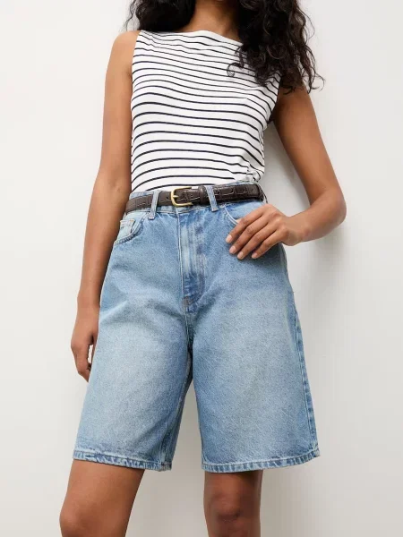 Answear.LAB bermuda hlače denim modra