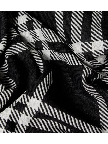 Fular Burberry de lână în carouri gri