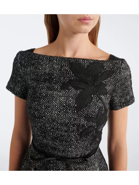Rochie midi Erdem de lână negru