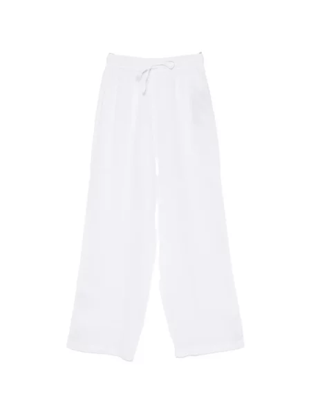 Pantaloni 120% Lino cu cordon alb