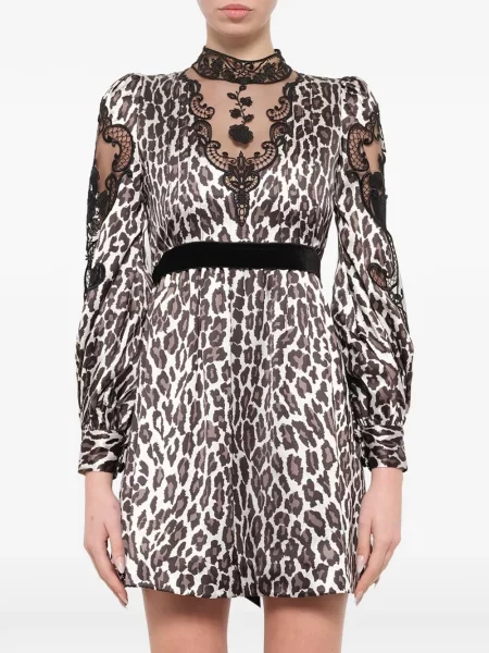 Rochie Marc Jacobs cu imagine cu model leopard din dantelă
