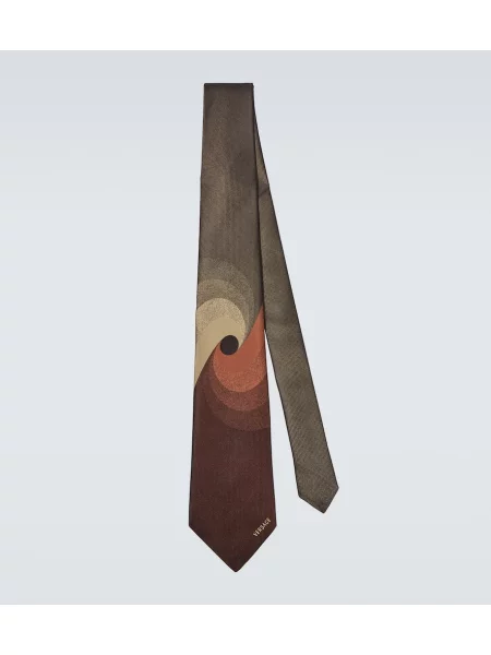 Svilena kravata Versace rjava