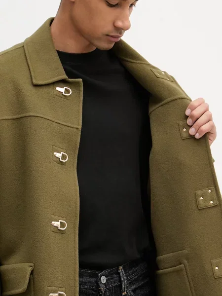 Drôle de Monsieur baba gyapjúkeverék pulóver La Veste Caban zöld
