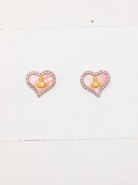 Cercei Vivienne Westwood cu motiv cu inimi argintiu