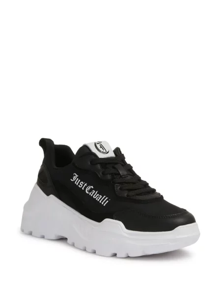 Sneakerși Just Cavalli cu imagine negru