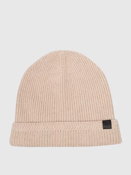 Шапка з вовни і кашеміру з логотипом Tom Ford бежева